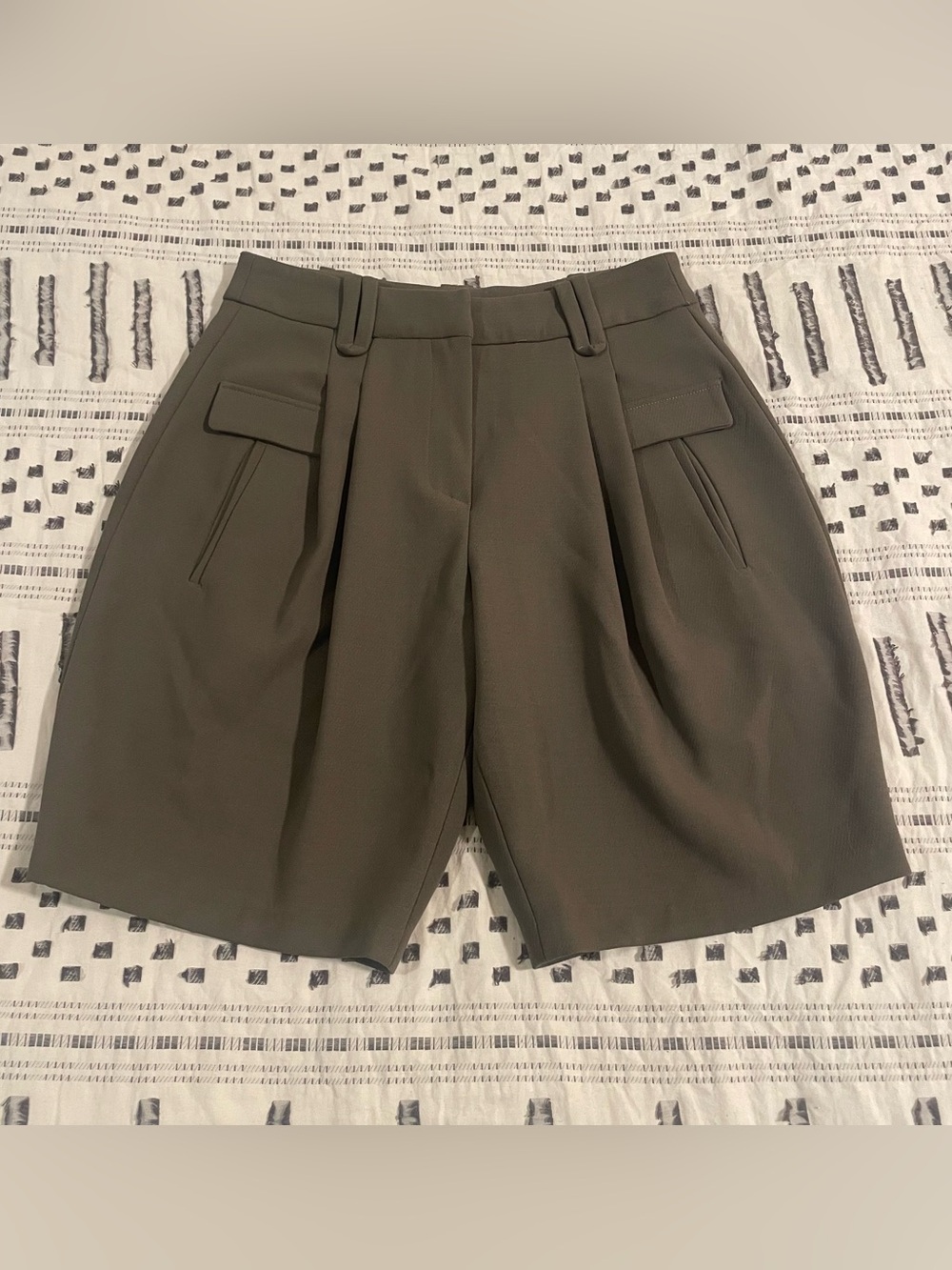EKJO Paris Made in France Pleated Wide Leg Tailored Trouser Shorts